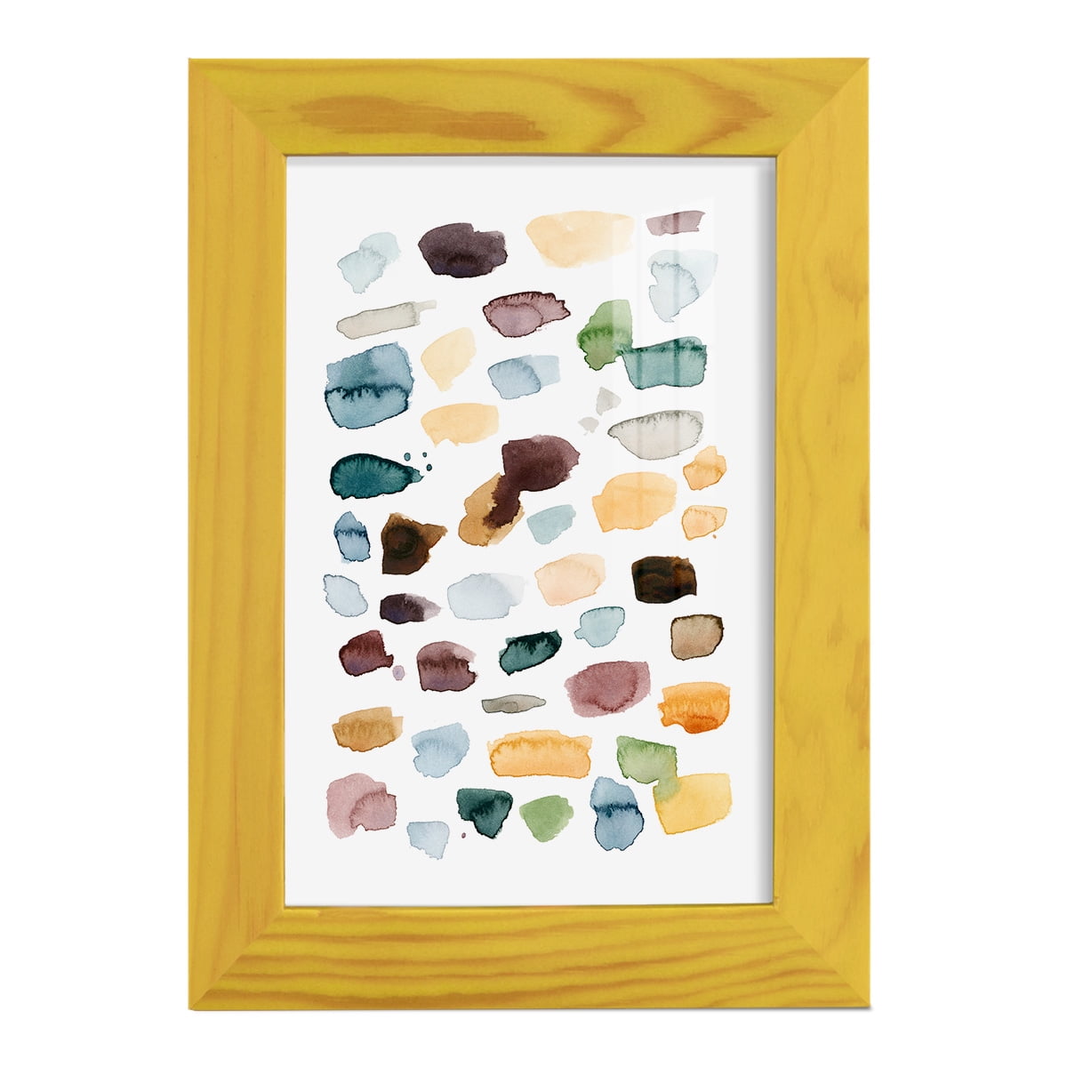 Shattered Segments II - Framed Print w/glass - Sunflower Yellow
