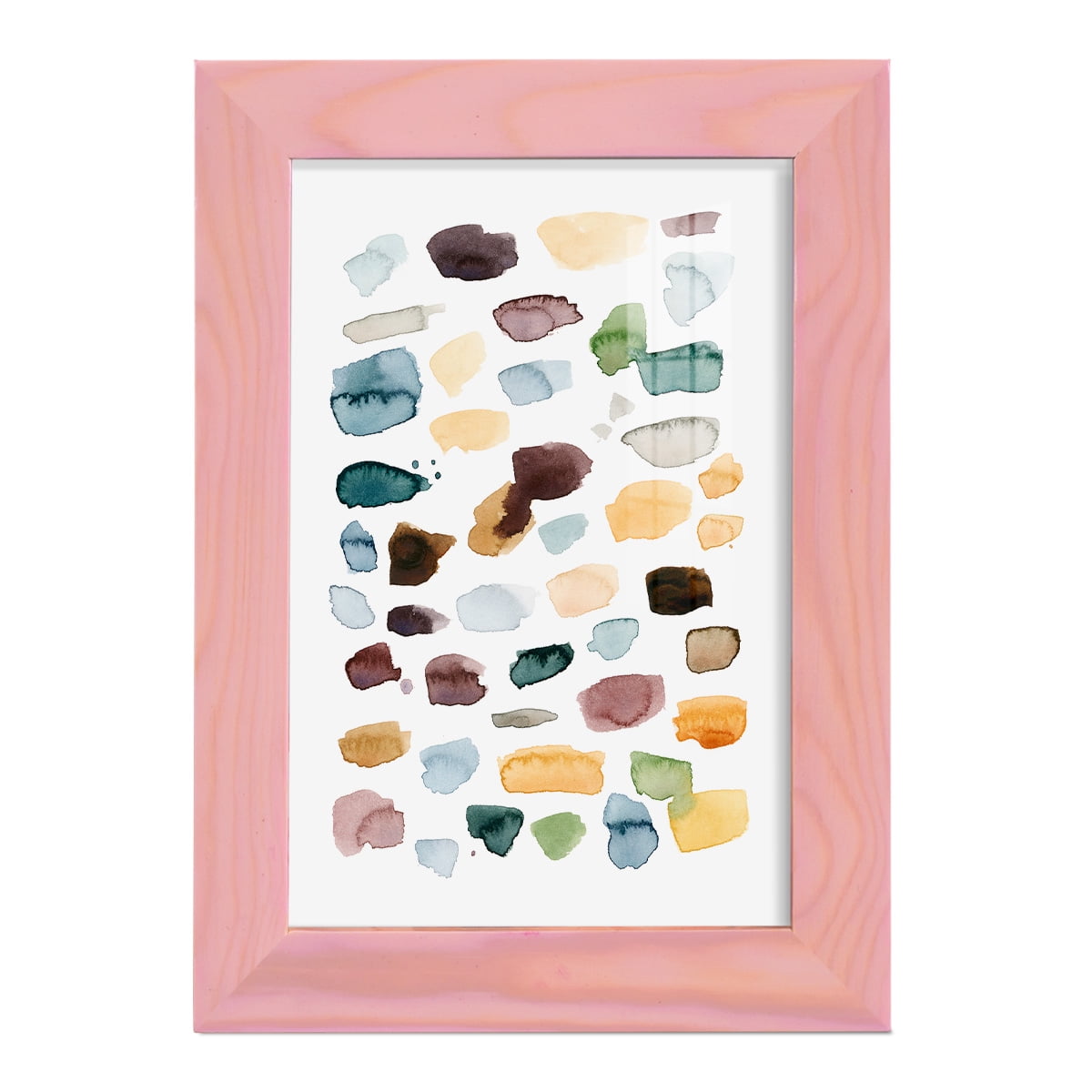 Shattered Segments II - Framed Print w/glass - Sunset Pink
