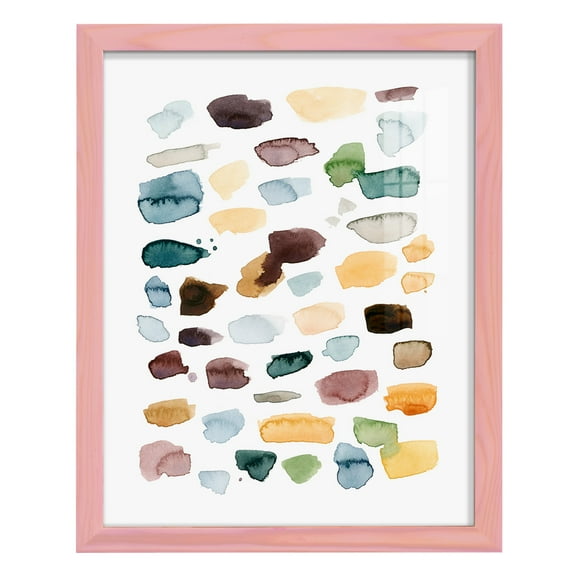 Shattered Segments II - Framed Print w/glass - Sunset Pink