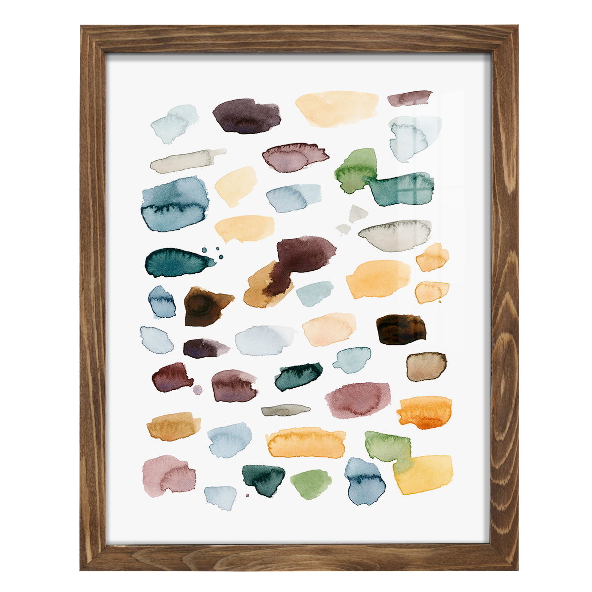 Shattered Segments II - Framed Print w/glass - Walnut