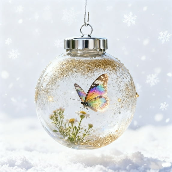 ‌Shatterproof Acrylic Christmas Ornament with 2D Turtle & Sparkling Gold Stars,Ocean-Themed Tree Decor,Perfect for Holiday Tree,Gift,or Home Decor‌