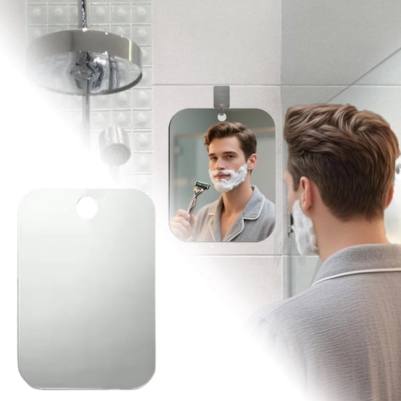 Shatterproof Camping Mirror, Unbreakable Plexiglass Mirror for Hiking Backpacking, Fogless Shower Mirror for Shaving, Portable Handheld Makeup Mirror, Largest Bathroom Wall Hanging