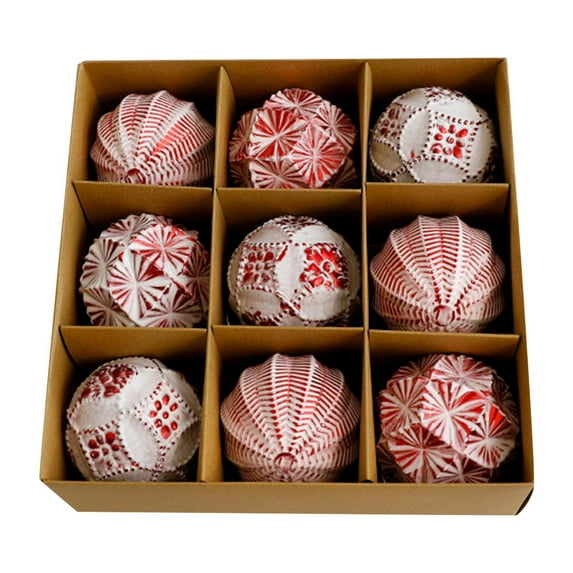 Shatterproof Christmas Ball Ornaments 9Pcs Set, 3.14 Inch Large White and Gold Vintage Style Xmas Tree Decorations for Farmhouse Holiday, Wedding, and Party Decor