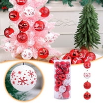 Shatterproof Christmas Balls Ornaments 24 Pieces 2.36 Inch Red White Holiday Bulbs Baubles Christmas Tree Decorations Bulk Set for Wedding Party Festive Decorations