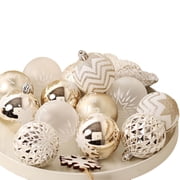 Shatterproof Christmas Bauble,Balls Ornaments Collection in White, and Gold Perfect for Tree Decoration Beautiful