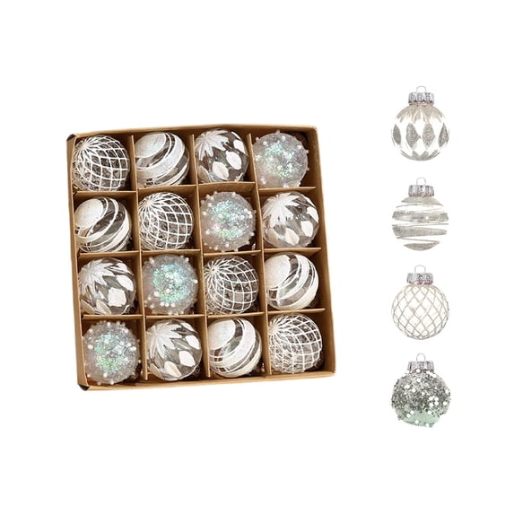 Shatterproof Christmas Ornaments, 16 Pack 6cm Electroplated Painted Christmas Ball Ornament Set