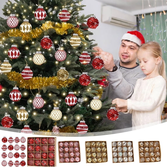 Shatterproof Christmas Ornaments, 16 Pack 6cm Electroplated Painted Christmas Ball Ornament Set
