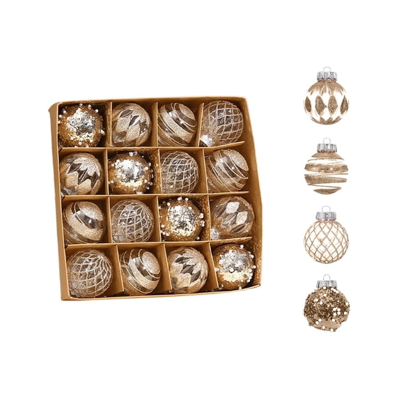 Shatterproof Christmas Ornaments, 16 Pack 6cm Electroplated Painted Christmas Ball Ornament Set