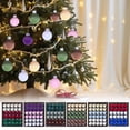 thumbnail image 1 of Shatterproof Christmas Ornaments, 30 Pack Flocked Christmas Ball Ornaments, 3cm Assorted Color Tree Hanging Decor, 1 of 6