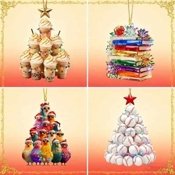 Shatterproof Christmas Ornaments under $5! Cagogo Christmas Ornaments Acrylic Set, Weather Resistant Holiday Decorations, Shatterproof Tree Ornaments, Colorful Printed Christmas Baubles for