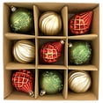 thumbnail image 1 of Shatterproof Christmas Tree Ornaments - Set of 9 Indoor Outdoor Ornaments, 1 of 5