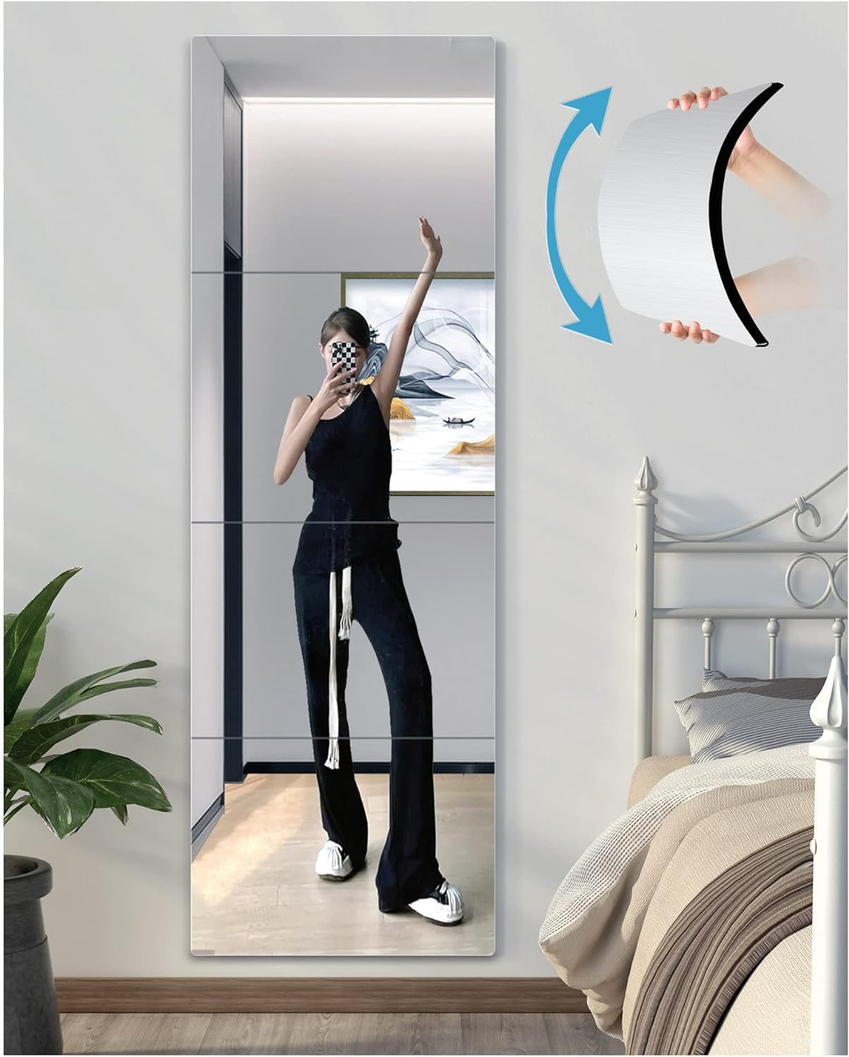 Shatterproof Full Length Mirror,Unbreakable Mirror for Wall,Full Body