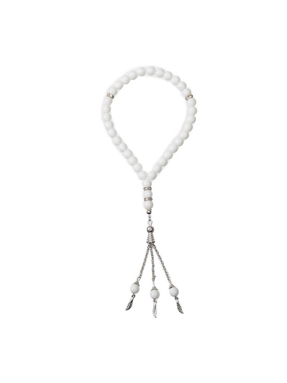 Shatterproof Glass Necklace 8mm Simulated Agate Beads Stylish Unisex Jewelry For Fashion Enthusiasts