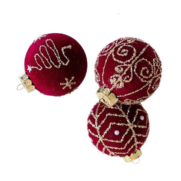 Shatterproof Glitters Ornament for Festival Season Decoration 3Pcs Set