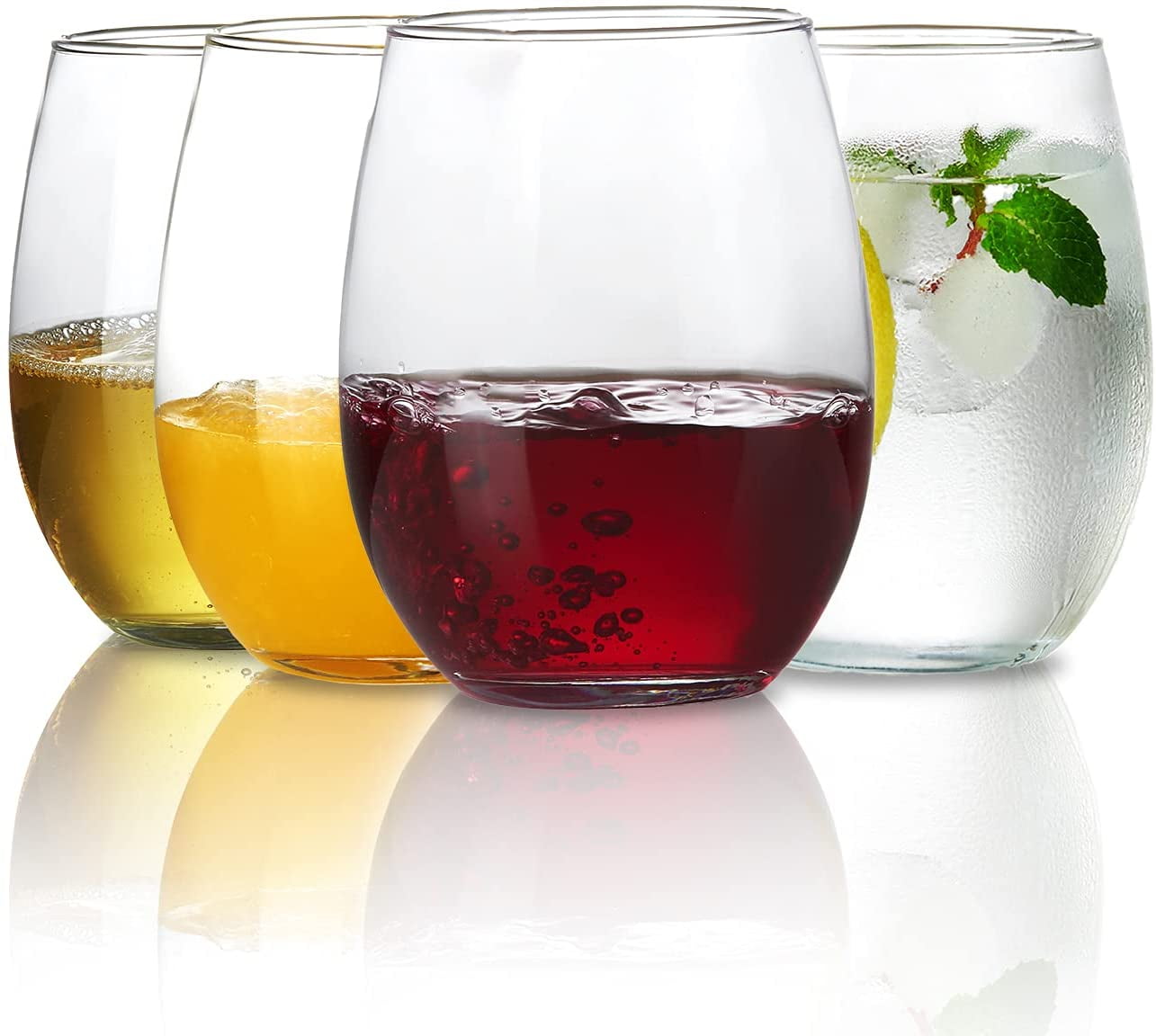 Shatterproof Plastic Stemless Wine Glass Clear, Dishwasher Safe