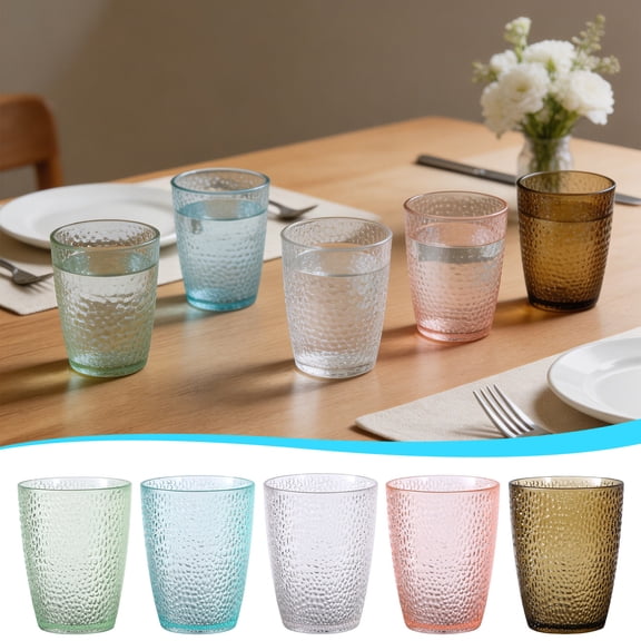 Shatterproof Plastic Tumblers Drinking Glasses - Reusable Unbreakable Cups, Stackable, Dishwasher Safe, Smooth Rim, Spill-Resistant Base, Picnic BBQ Camping Cocktails Juices