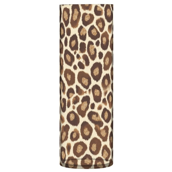 Shatterproof Plastic Vase 11.8" Tall Cylinder Vase for Fresh Flowers Home Decor Brown Leopard Print Pattern