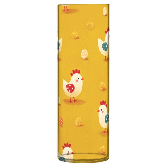 Shatterproof Plastic Vase 11.8" Tall Cylinder Vase for Fresh Flowers Home Decor Cartoon Chickens Pattern