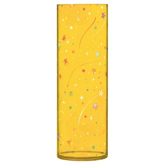 Shatterproof Plastic Vase 11.8" Tall Cylinder Vase for Fresh Flowers Home Decor Confetti and Stars Scattered