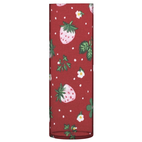 Shatterproof Plastic Vase 11.8" Tall Cylinder Vase for Fresh Flowers Home Decor Cute Pink Strawberry Pattern