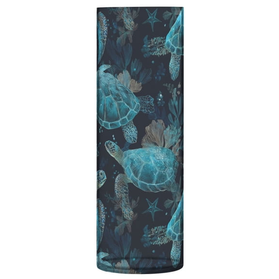 Shatterproof Plastic Vase 11.8" Tall Cylinder Vase for Fresh Flowers Home Decor Green Sea Turtles Pattern
