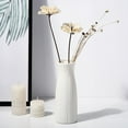 thumbnail image 1 of Shatterproof Plastic Vase - Milky White Imitation Ceramic Flower Pot, Minimalist Decorative Vase for Home, Cafe, Wedding & Table Centerpiece, 1 of 7