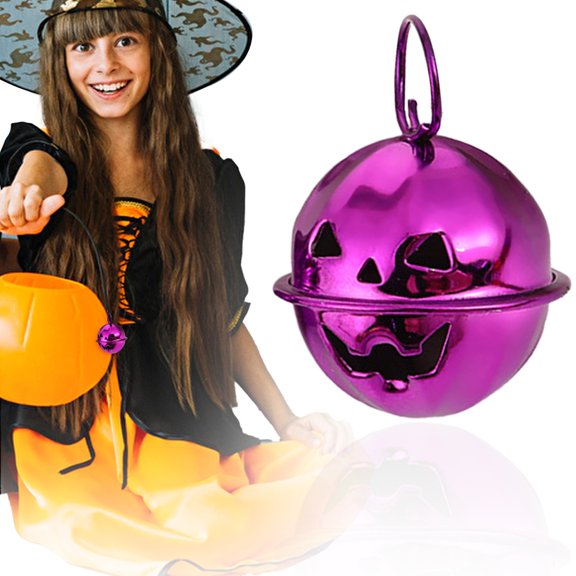 Shatterproof Pumpkin Hanging Tree Decorations Balls, 1 Pc Ornaments for Tree, Pumpkin Bells, Jack-O-Lantern Decorations, Mini Glitter Spooky Pumpkin Hanging Ball Tree Decorations for Small Party