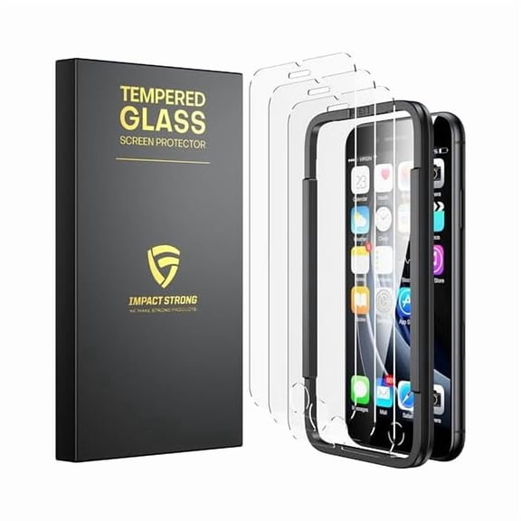 Shatterproof Tempered Glass Screen Protector for iPhone 8/7 / 6s / 6 [Easy Installation Frame] [Bubble Free] [9H Hardness] [Full Coverage] Case Friendly, 4.7 Inch - (3-Pack)