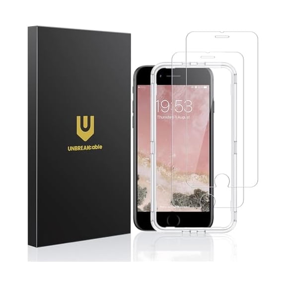 Shatterproof Tempered Glass Screen Protector for iPhone SE 2022/SE 2020, iPhone 8/7 [2-Pack] [99.99% HD Clear] [Easy Installation Frame] [9H Hardness][Bubble Free] for Apple 4.7''