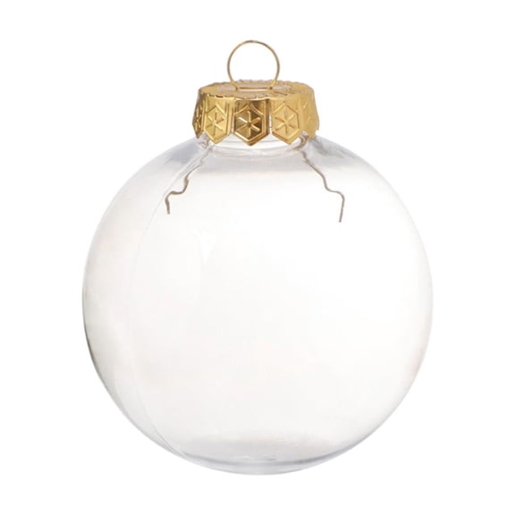 Shatterproof Transparent Christmas Decoration Ball, Fillable Plastic Clear Ornament for DIY Holiday Crafts, Hanging Tree Bauble Decoration, 3.15 Inch