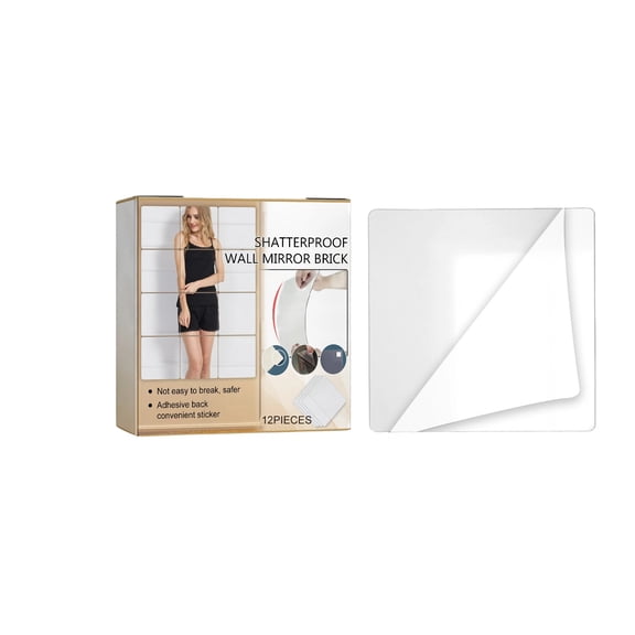 Shatterproof Wall Mounted Splicing Mirror Tiles, Self Adhesive Full Length Mirror for Bedroom, DIY Plastic Mirror Sheets for Home Gym, Flexible Vanity Wall Mirror