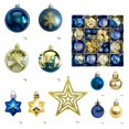 thumbnail image 1 of Shatterproof Winter Christmas Ornaments 45 Pieces Bulk Pack, Silver/Gold Blue Glitter Ball Decorations for Xmas Tree Holiday Decor, Assorted Size Hanging Ornaments for Home Party, 1 of 9