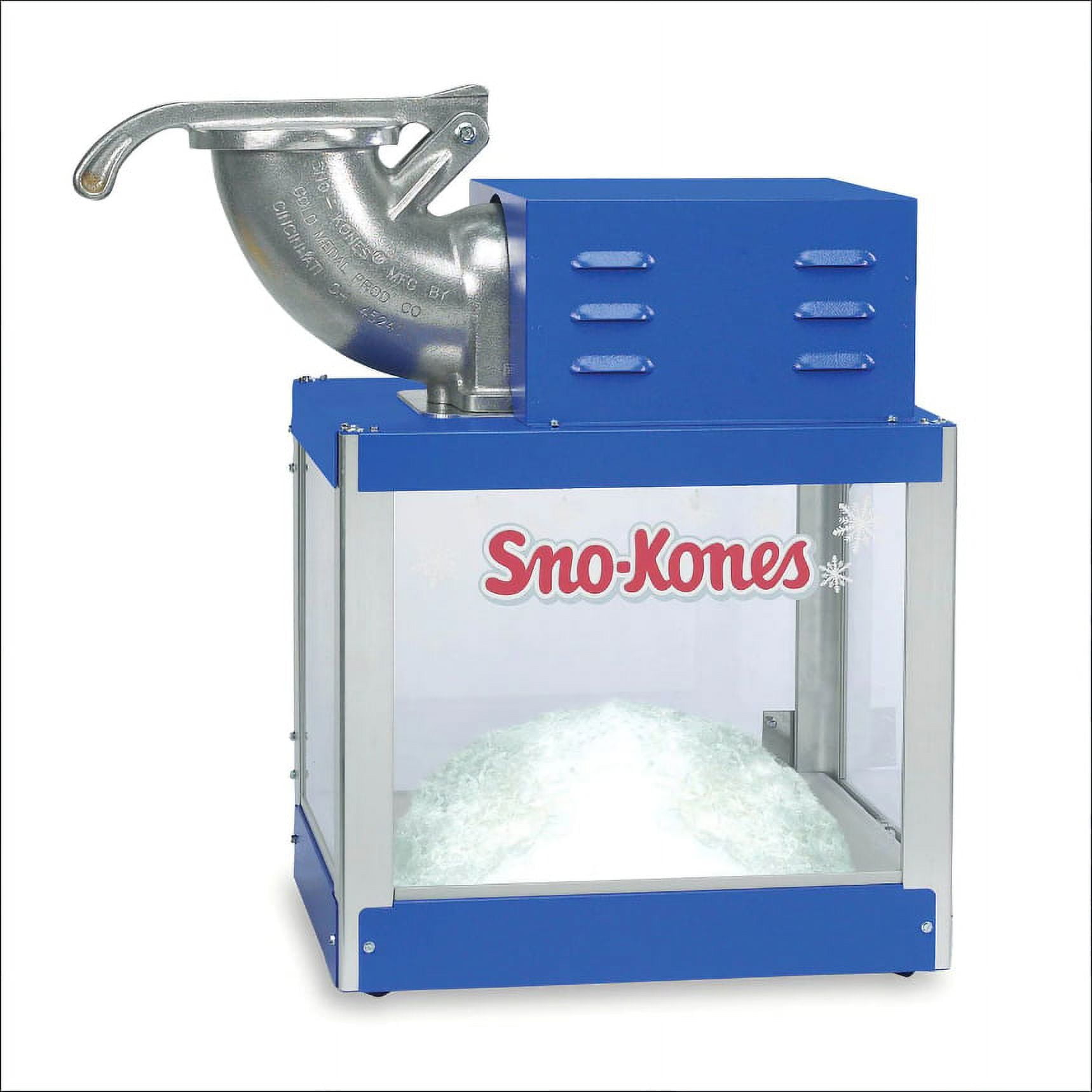 Compact Blue and Stainless Steel Sno-Kone Ice Machine