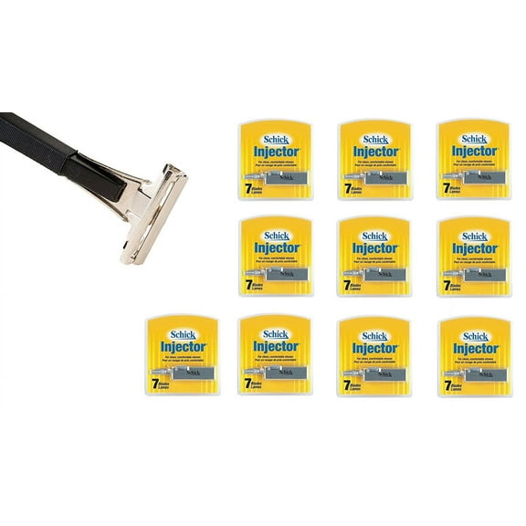 Shave Classic Single Edge Razor Handle with Schick Injector Refill Blades 7 Ct. (Pack of 10) + Yes to Coconuts Moisturizing Single Use Mask