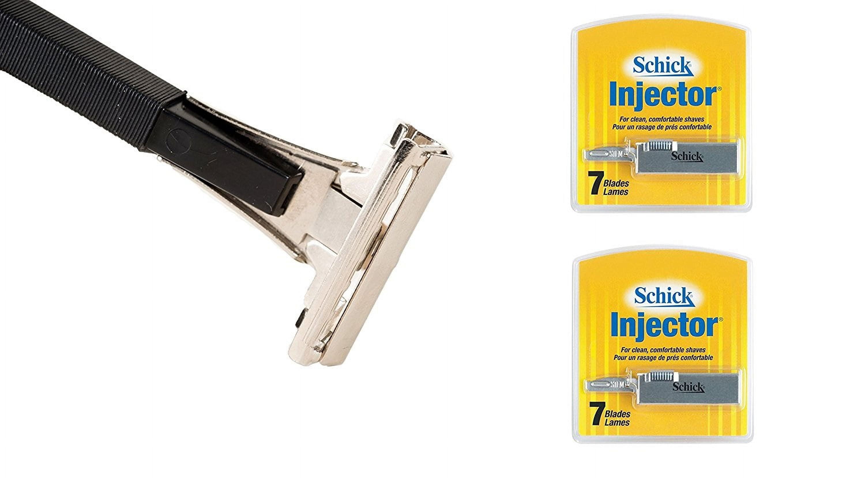 Shave Classic Single Edge Razor Handle with Schick Injector Refill Blades 7 Ct. (Pack of 2)