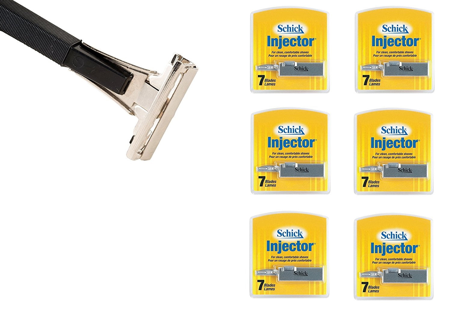 Shave Classic Single Edge Razor Handle with Schick Injector Refill Blades 7 Ct. (Pack of 6) + Cat Line Makeup Tutorial