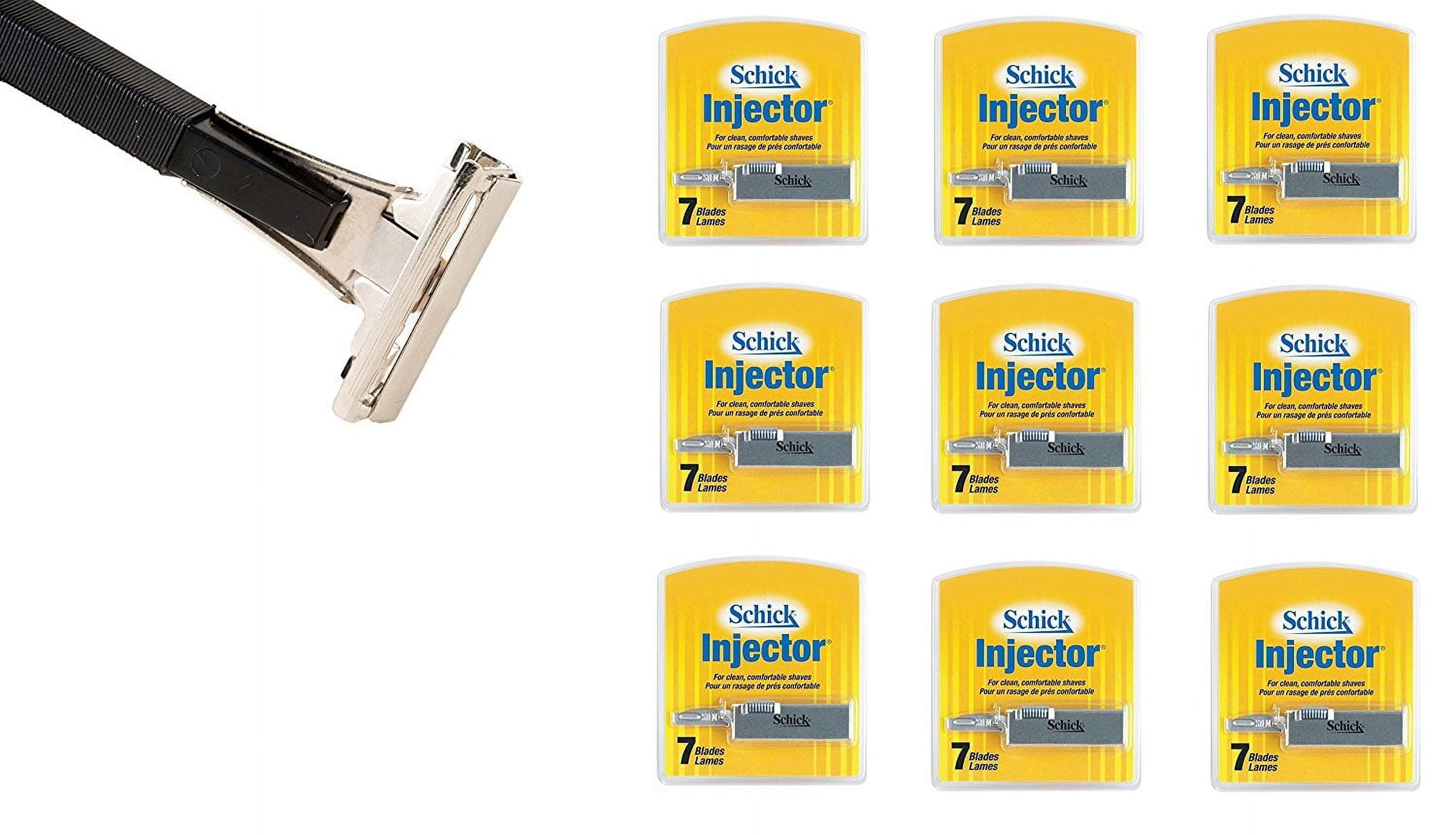 Shave Classic Single Edge Razor Handle with Schick Injector Refill Blades 7 Ct. (Pack of 9) + Yes to Tomatoes Moisturizing Single Use Mask