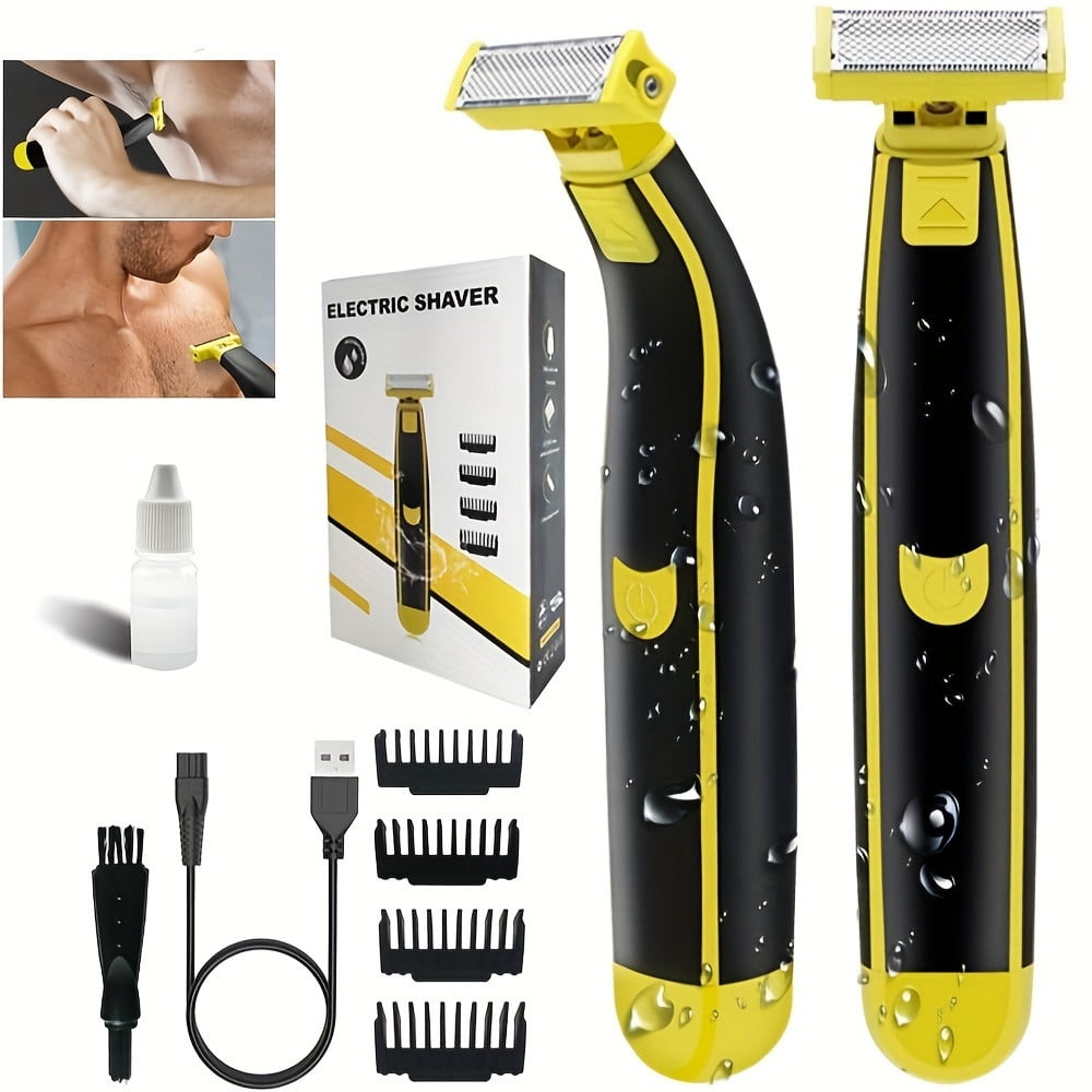 Shave Full Body Washed Wet And Dry Shaver Ergonomic Men's Shaver Double ...