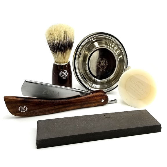 Shave Ready Straight Razor Whet Wet Stone Shaving Kit Grooming Set Close Shave