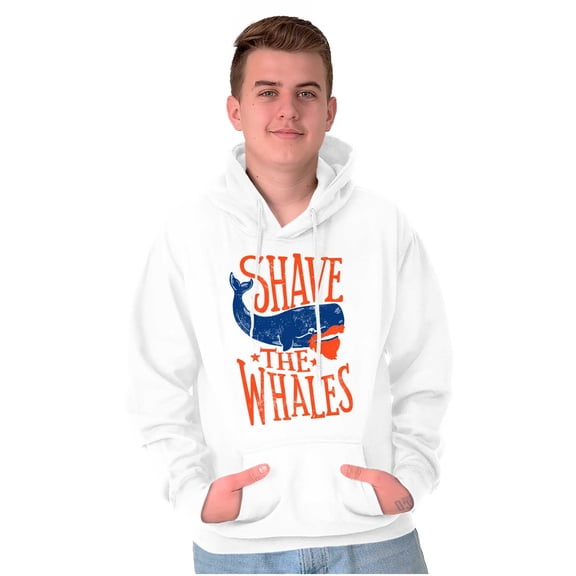 Shave The Whales Funny Hipster Pun Hoodie Sweatshirt Women Men Brisco Brands M