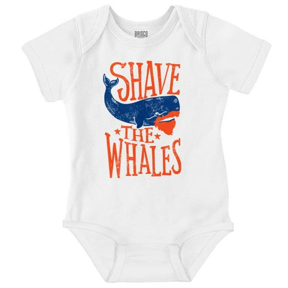 Shave The Whales Funny Hipster Pun Romper Boys or Girls Infant Baby Brisco Brands 12M