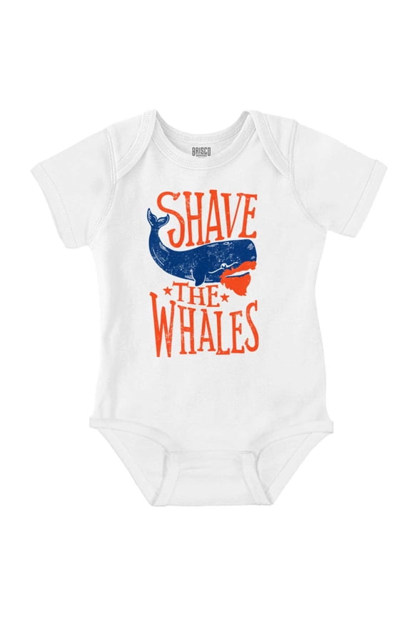 Shave The Whales Funny Hipster Pun Romper Boys or Girls Infant Baby Brisco Brands 6M