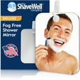 thumbnail image 1 of The Shave Well Company Deluxe Anti-Fog Shower Mirror, Fogless Bathroom Shaving Mirror with Long-Lasting Removable Adhesive Hook, Good for Removing Makeup in the Shower, 1 of 8