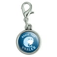thumbnail image 1 of Shave the Whales Save Mustache Beard Funny Humor Antiqued Bracelet Pendant Zipper Pull Charm with Lobster Clasp, 1 of 5