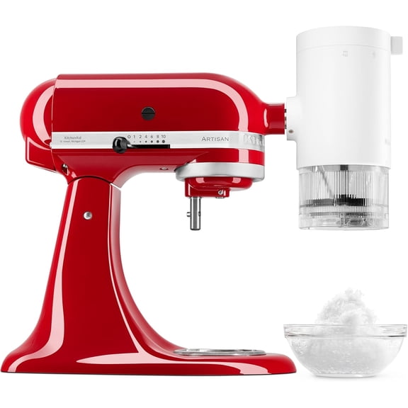 Shaved Ice Attachment and 2 Pack Ice Cream Maker Attachment Set Fit for KitchenAid Stand Mixer, BPA-Free, Compact Size Easy Store In The Freezer
