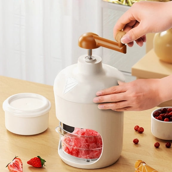 Shaved Ice Machine BPA Snow Cone Machine Crushed Ice Maker Portable Ice Crusher with Hand Crank Manual Snow Cone Maker with Ice Cube Tray Ice Shaver Machine for Snowcones Ice Cream & Slushy