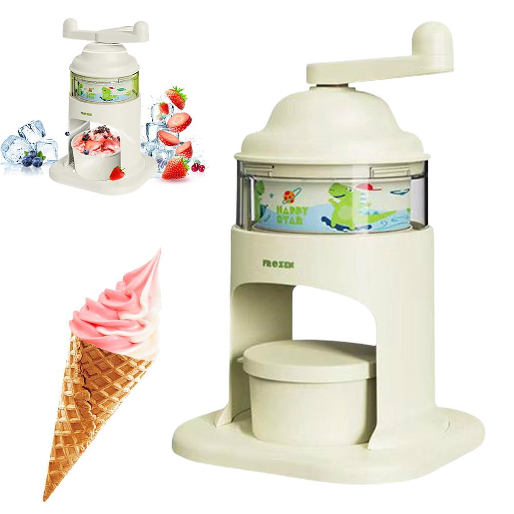 Shaved Ice Mini Snow Cone Machine, Portable Countertop Ice Shaver with No Slip Base, No Electricity Needed, Ice Cup Included, Lightweight, Stainless Steel Blade