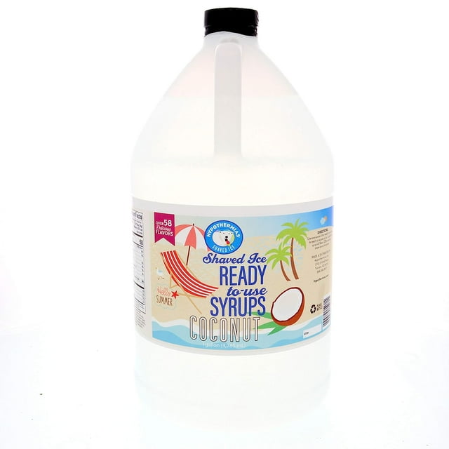 Shaved Ice & Snow Cone Syrup Gallon (128 fl. oz) Coconut Made