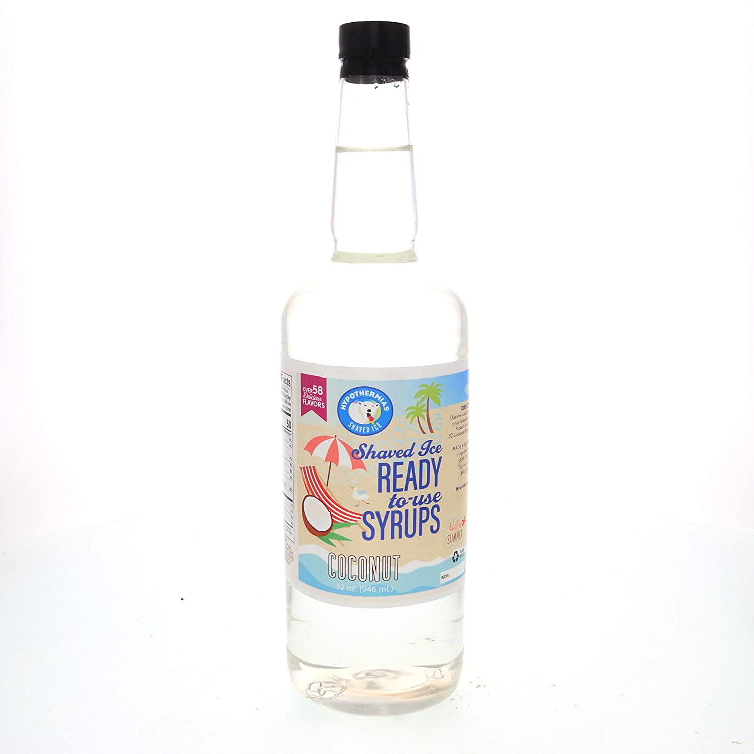 Shaved Ice & Snow Cone Syrup Quart (32 fl. oz) Coconut Made with