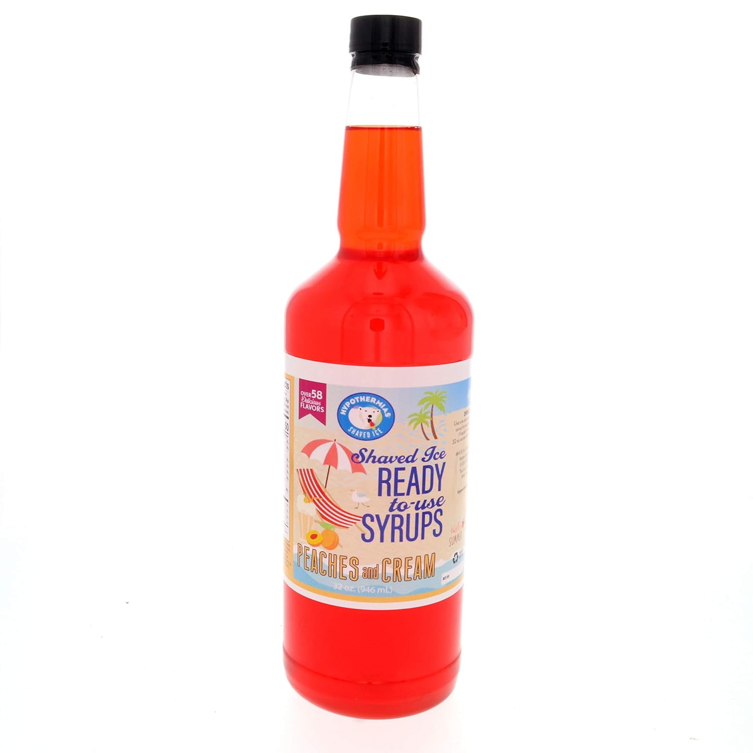 Shaved Ice & Snow Cone Syrup Quart (32 fl. oz) Peaches and Cream